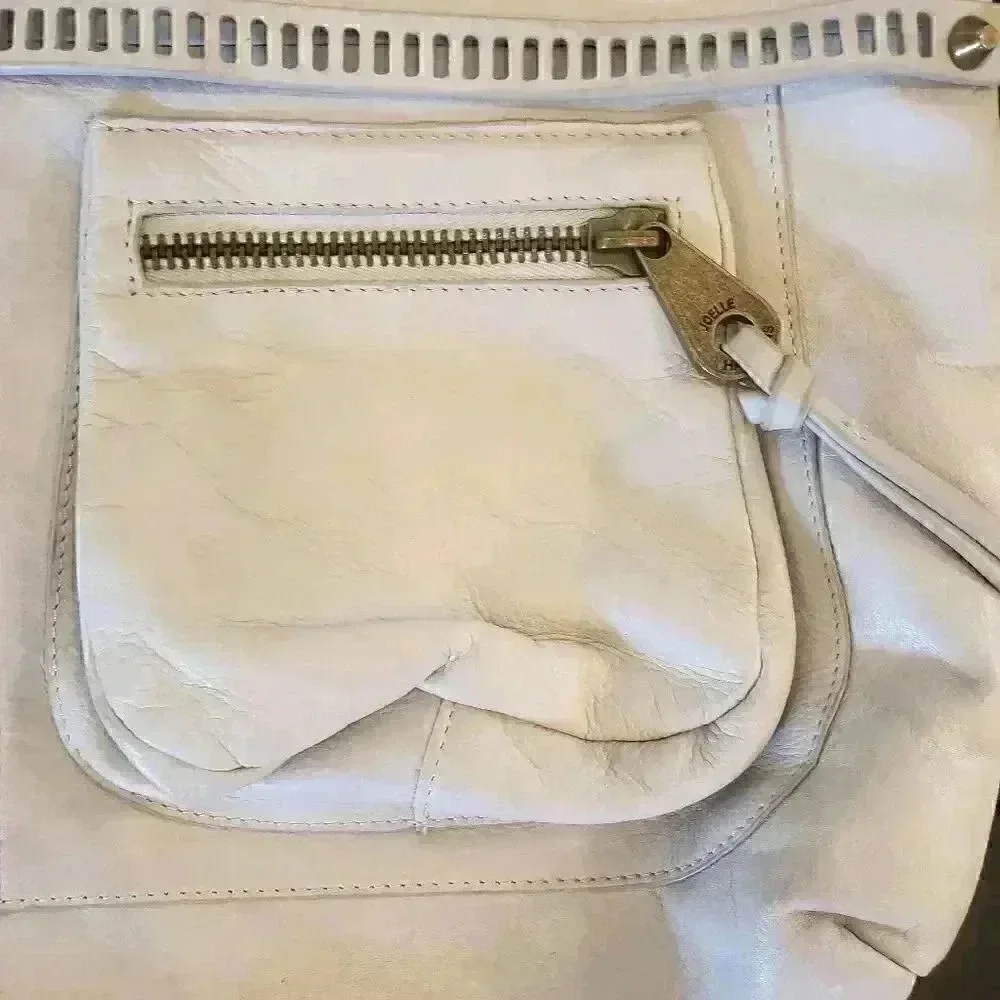 𝅺Joelle Hawkens Beige Soft Leather Hobo Purse